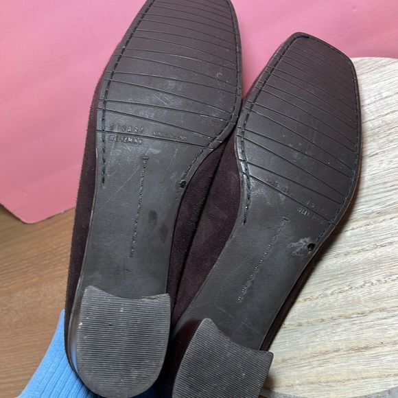 Stuart Weitzman Brown Suede Jeweled Mules Slip On Career Professional Office‎ - Picture 6 of 10
